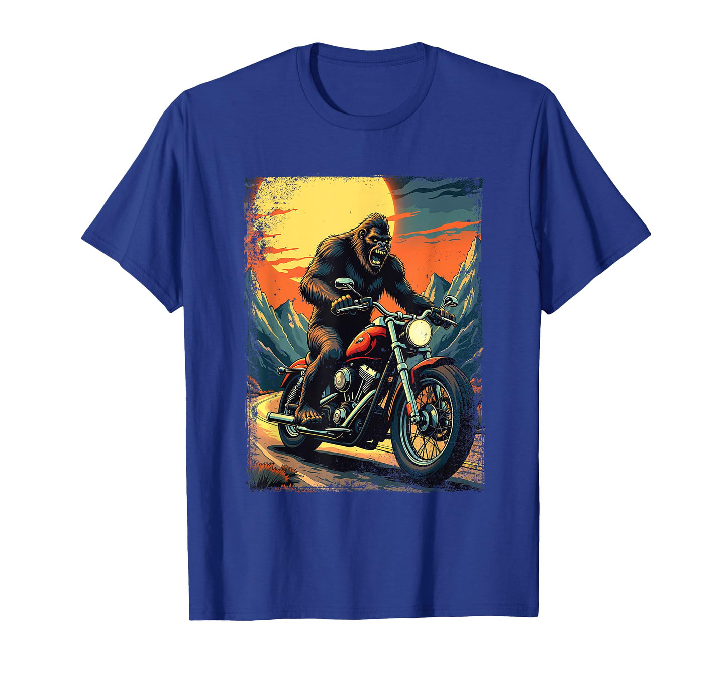 Bigfoot On Motorcycle - Biker Motorcycle Motorcycling T-Shirt