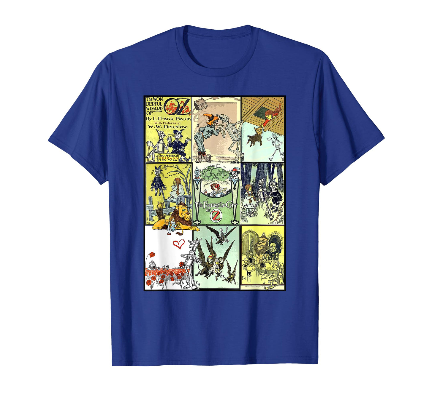 Dorothy and Toto The Wonderful Wizard of Oz Collage T-Shirt - Green, Unisex-Adults, Short Sleeve, T-Shirt, Small