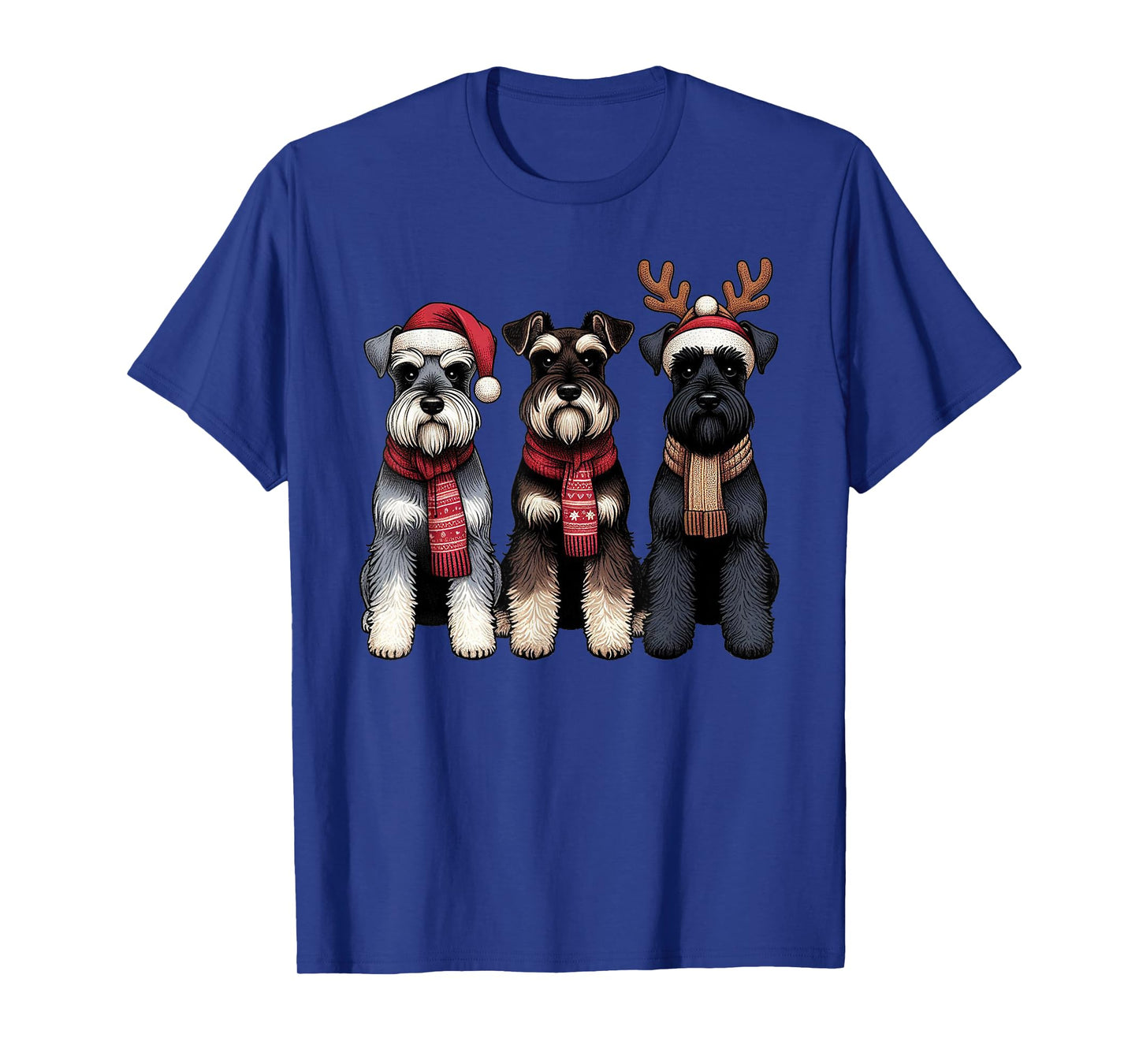 Santa Reindeer Schnauzer Christmas Dachshund Lover Pajama T-Shirt