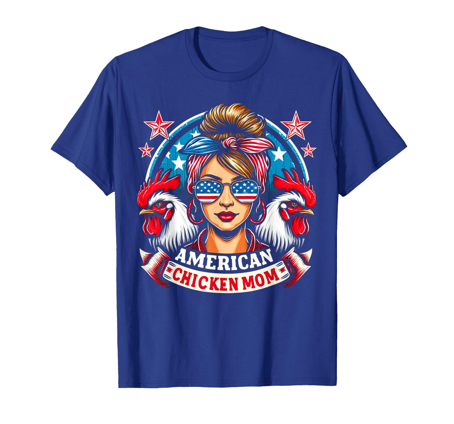 Patriotic America Chicken Mom 4th of July USA Chicken Lover T-Shirt for Women Kids Men