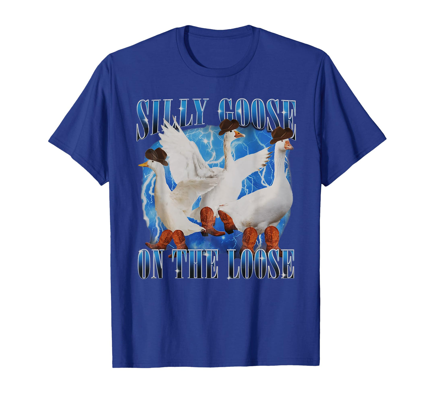 Western Goose Cowboy Silly Goose On The Loose Funny Men T-Shirt
