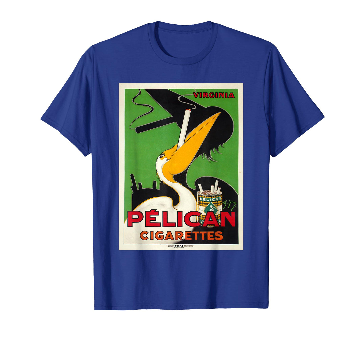 Retro Vintage Pelikan Cigarettes Virginia Poster T-Shirt