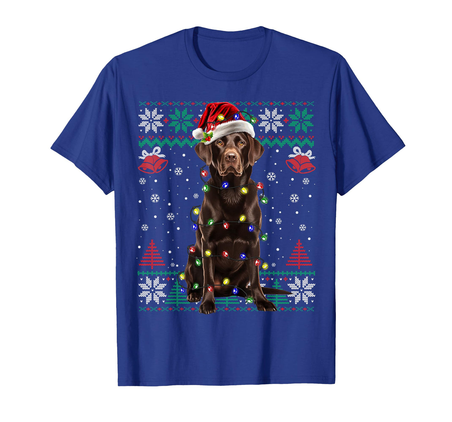Chocolate Lab Christmas Santa Hat Dog Ugly Sweater Men Women Kids T-Shirt
