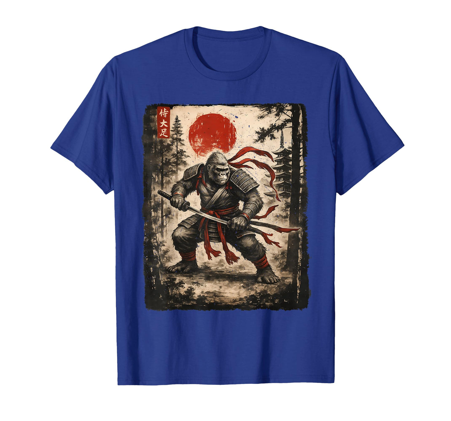 Samurai Bigfoot Japanese Vintage Graphic Ukiyo-e Art Funny T-Shirt