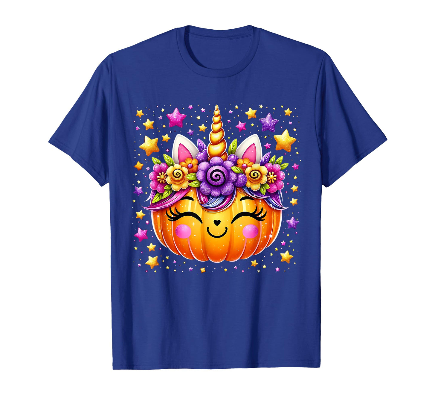 Cute Unicorn Pumpkin Girls Kids Funny Halloween T-Shirt