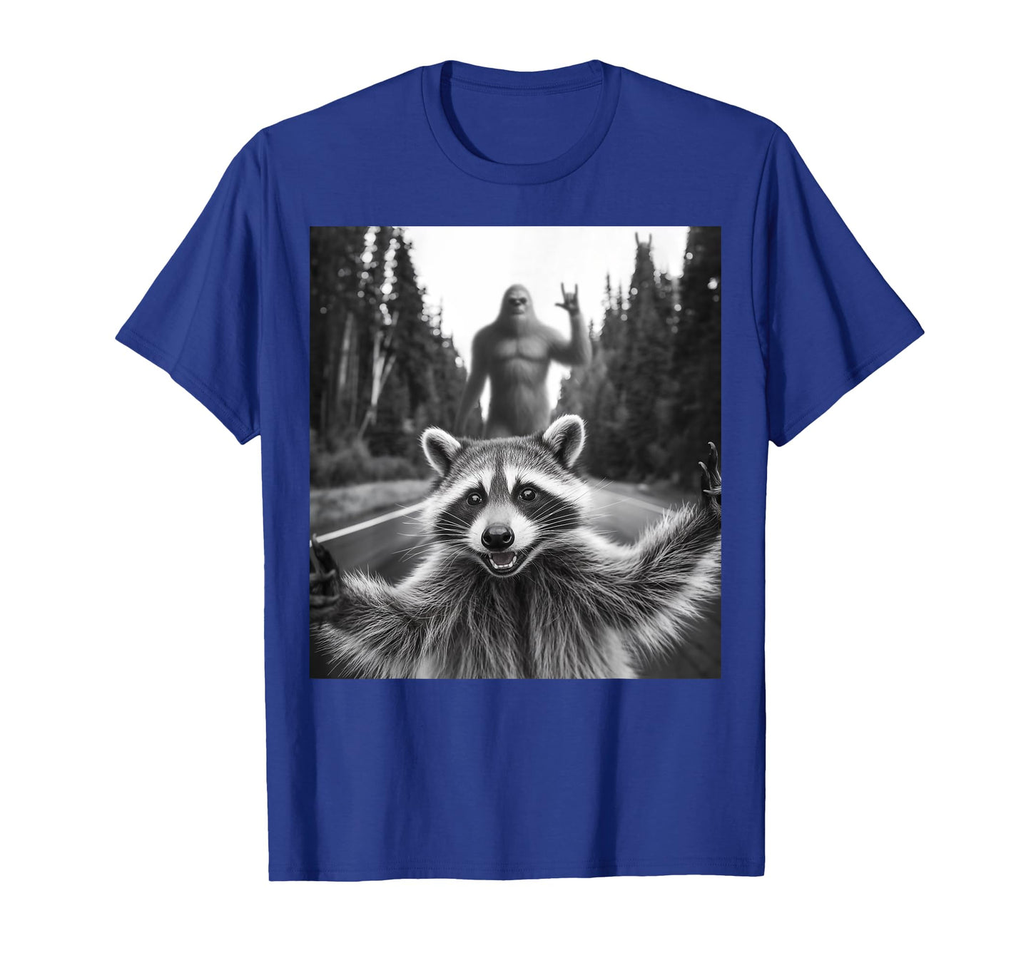 Raccoon Selfie With Bigfoot Funny Gifts For Men Women Kid T-Shirt