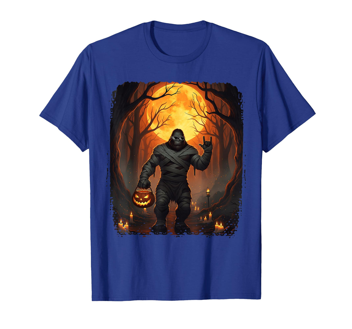Cool Jack O Lantern Mummy Bigfoot Halloween Costumes T-Shirt