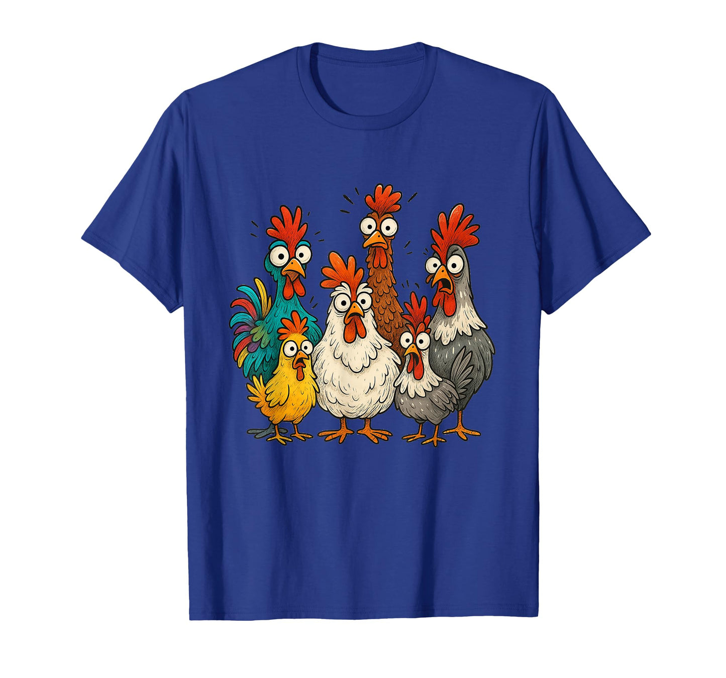 Crazy Chicken Art Gift for Men Women Kids Boys Family Fans T-Shirt
