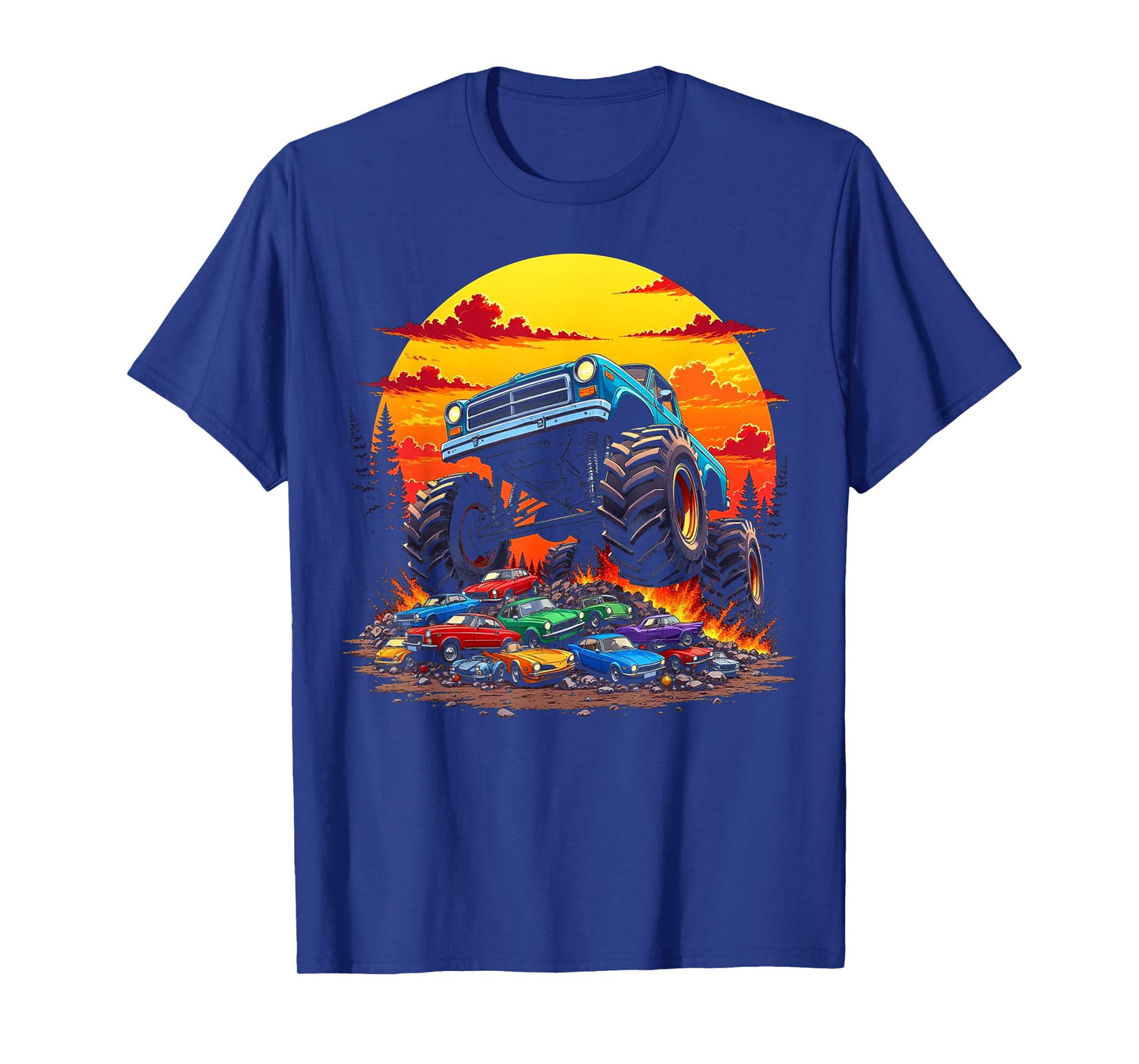 Monster Trucks Birthday Party Retro Monster Truck T-Shirt