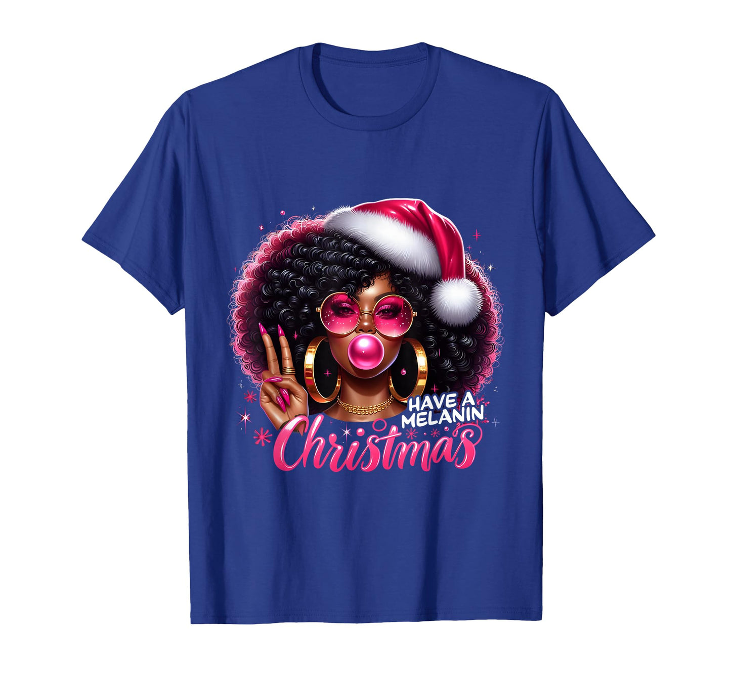 Have A Melanin Christmas Black African American Women Girl T-Shirt