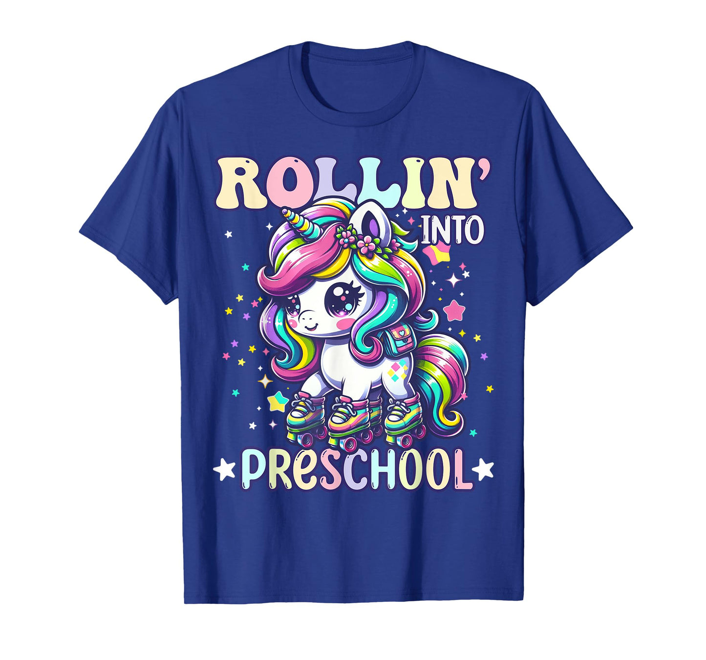 Preschool Back To School First Day Girls PreK Rollin Unicorn T-Shirt