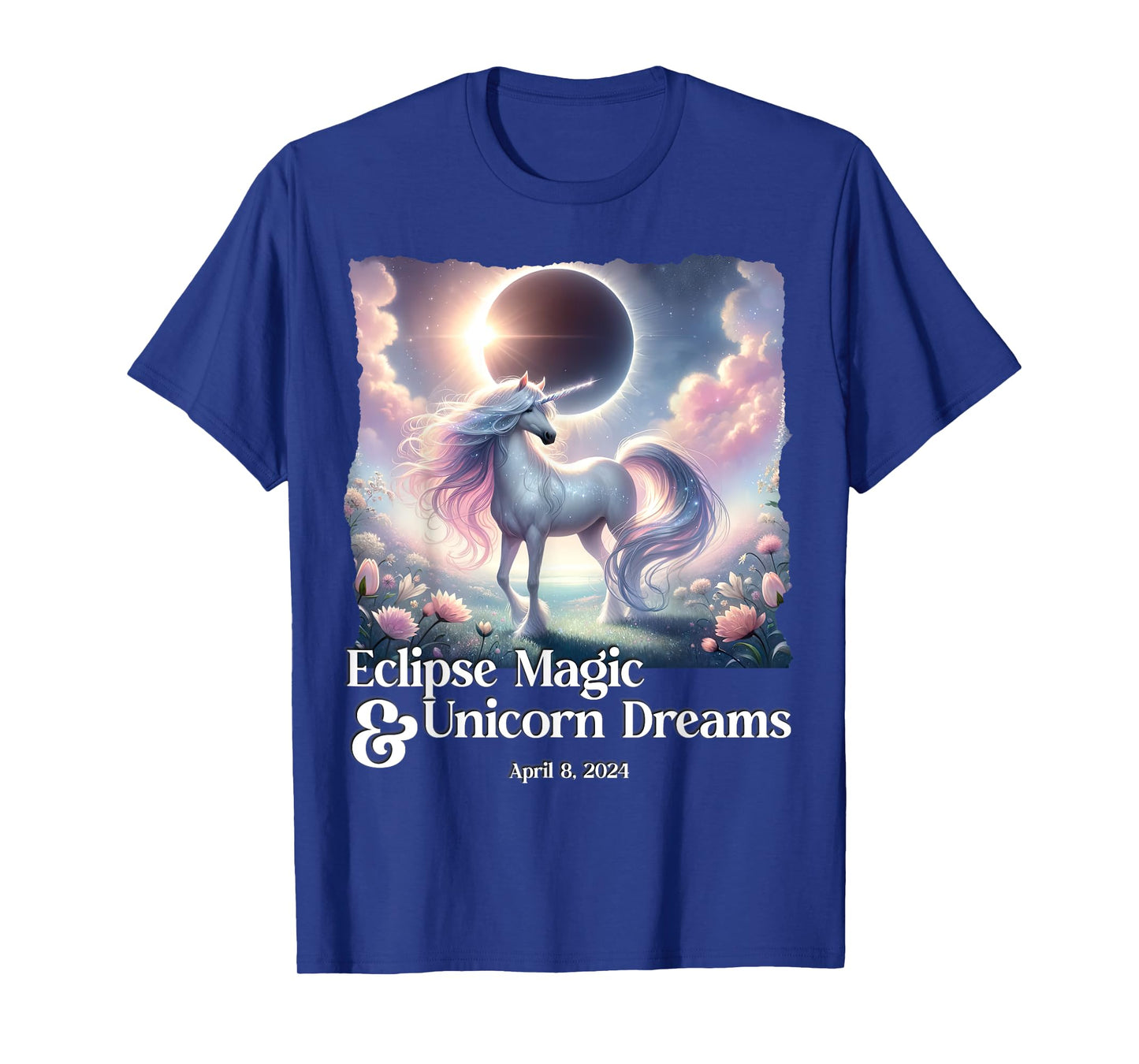 Unicorn Total Solar Eclipse Fantasy Tshirt April 2024 Sun T-Shirt