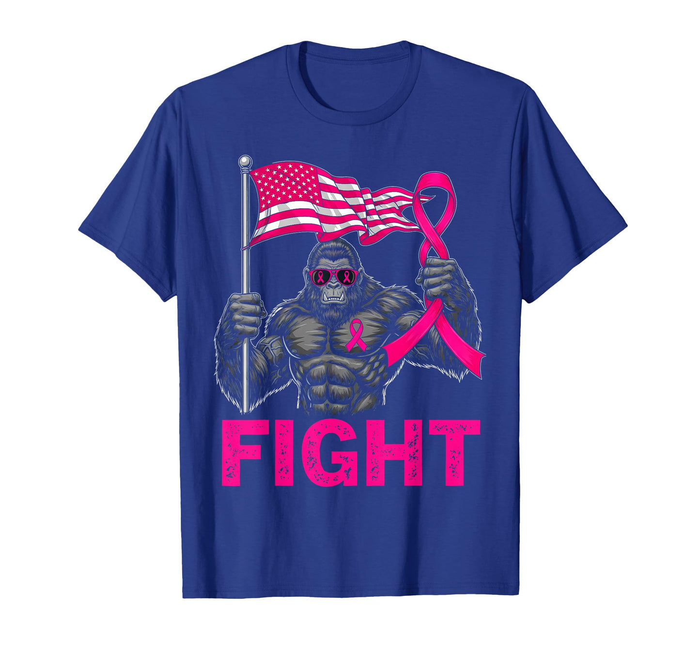 Bigfoot Pink Ribbon Fight Breast Cancer Awareness Men Women T-Shirt