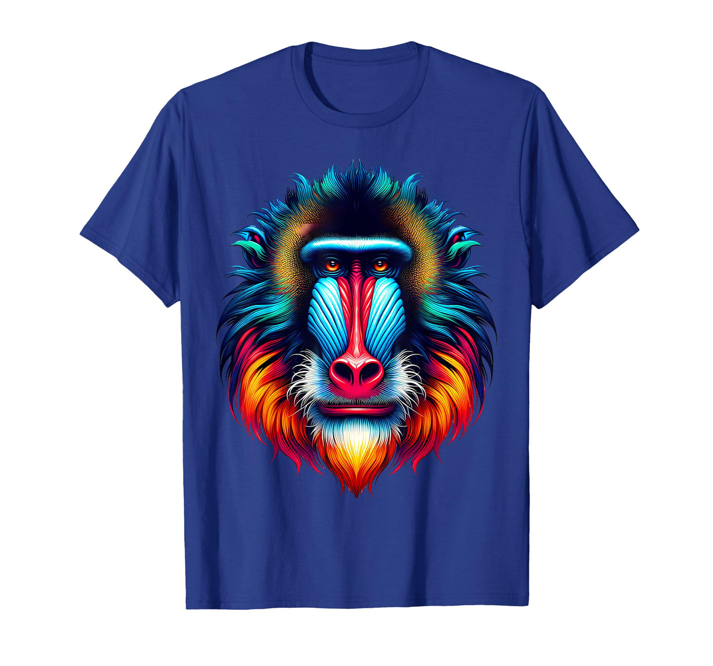 Cool Mandrill Monkey Spirit Animal Illustration Tie Dye Art T-Shirt