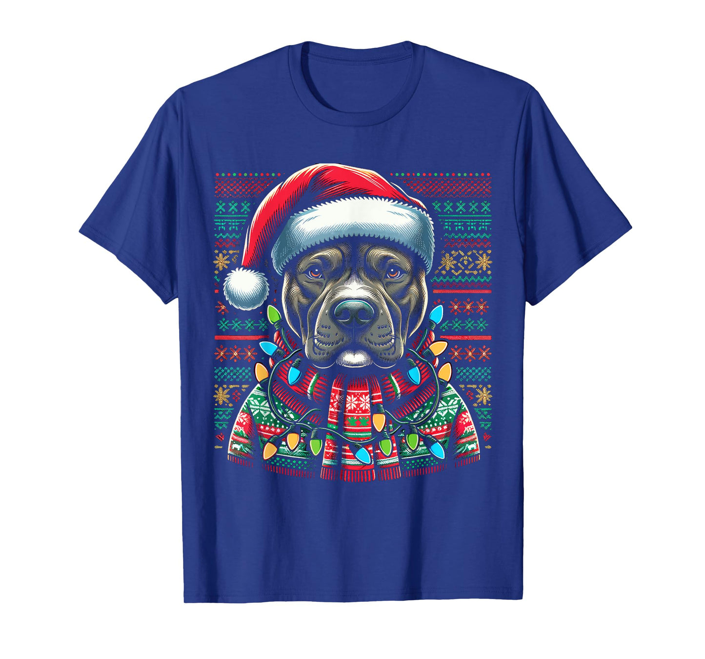 Christmas Pit bull Xmas Pit Bull Mom Dog Lover Santa Womens T-Shirt