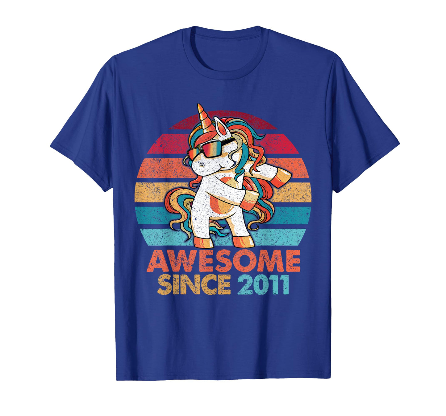 11th Birthday T-Shirt Awesome Since 2011 Unicorn Flossing T-Shirt
