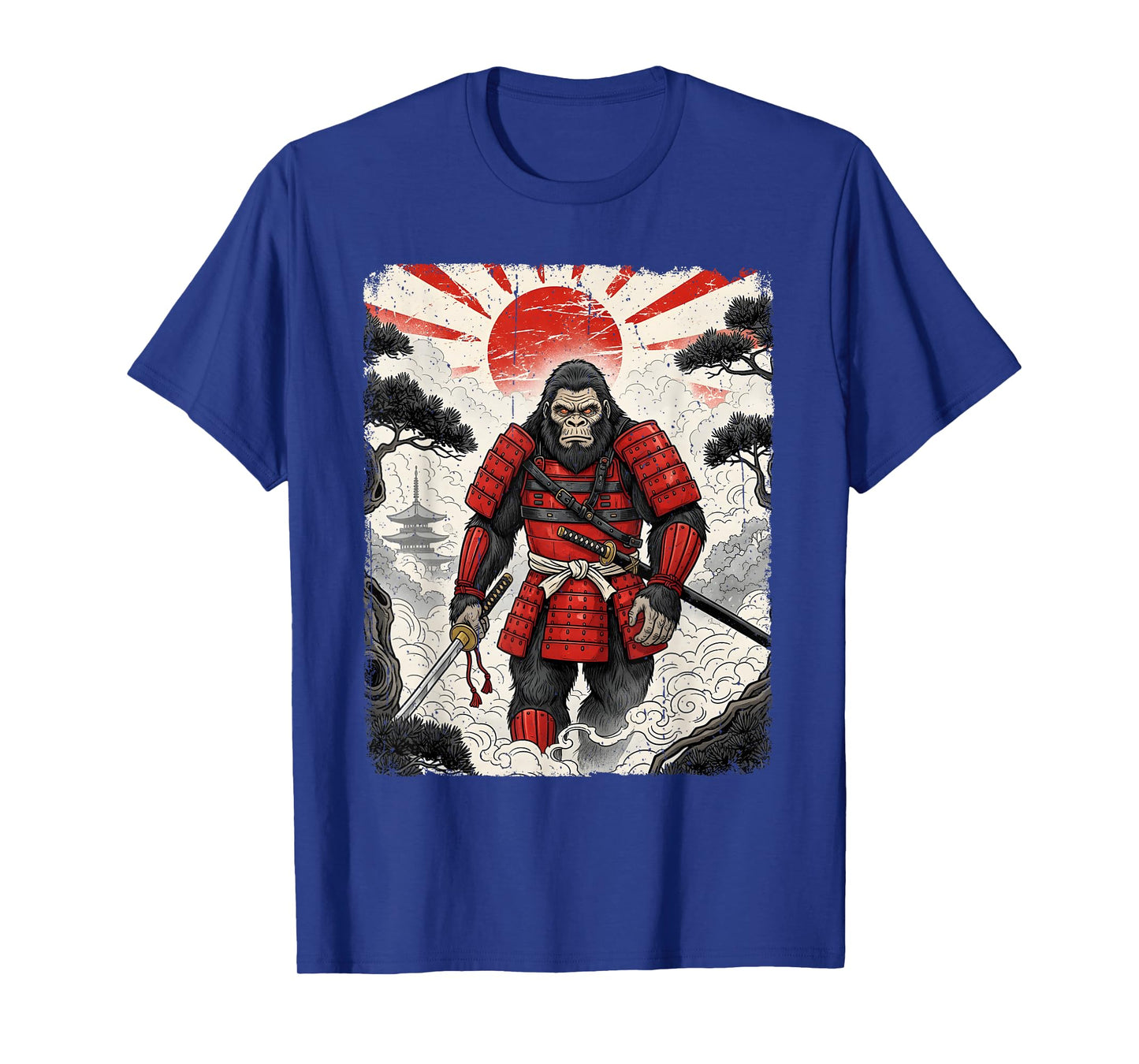 Samurai Bigfoot Japanese Vintage Graphic Sasquatch Funny T-Shirt
