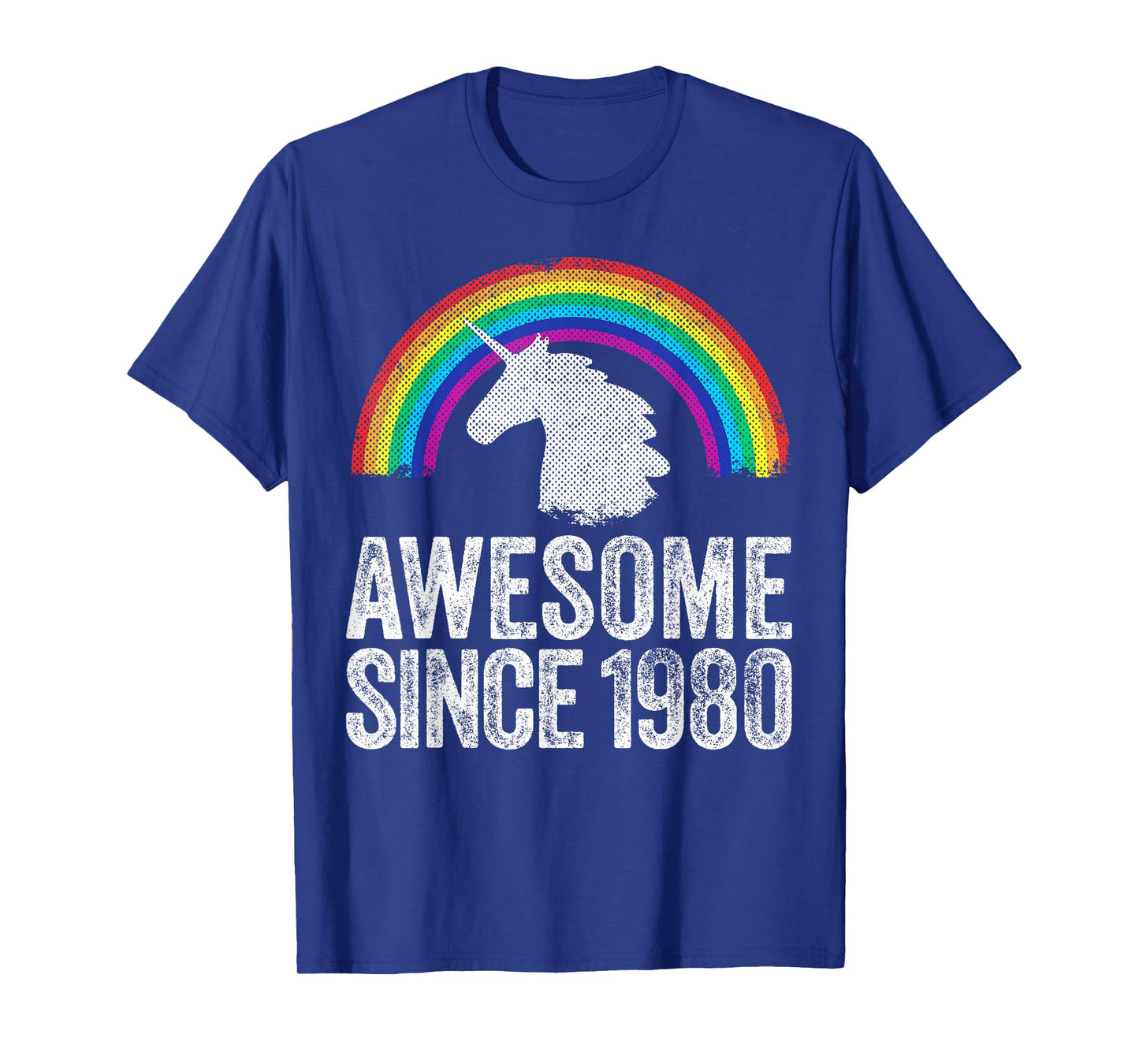 1980 43rd Birthday Gift Unicorn Rainbow 43 Years Old Women T-Shirt