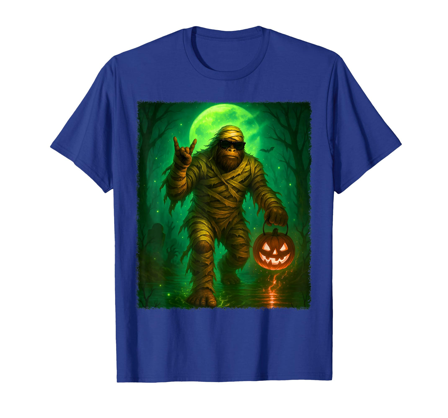 Funny Mummy Bigfoot Jack O Lantern Halloween Costume Men T-Shirt