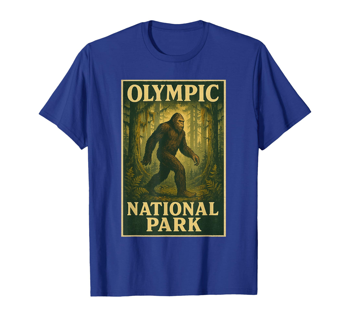 Bigfoot at Olympic National Park Vintage Style Graphic T-Shirt