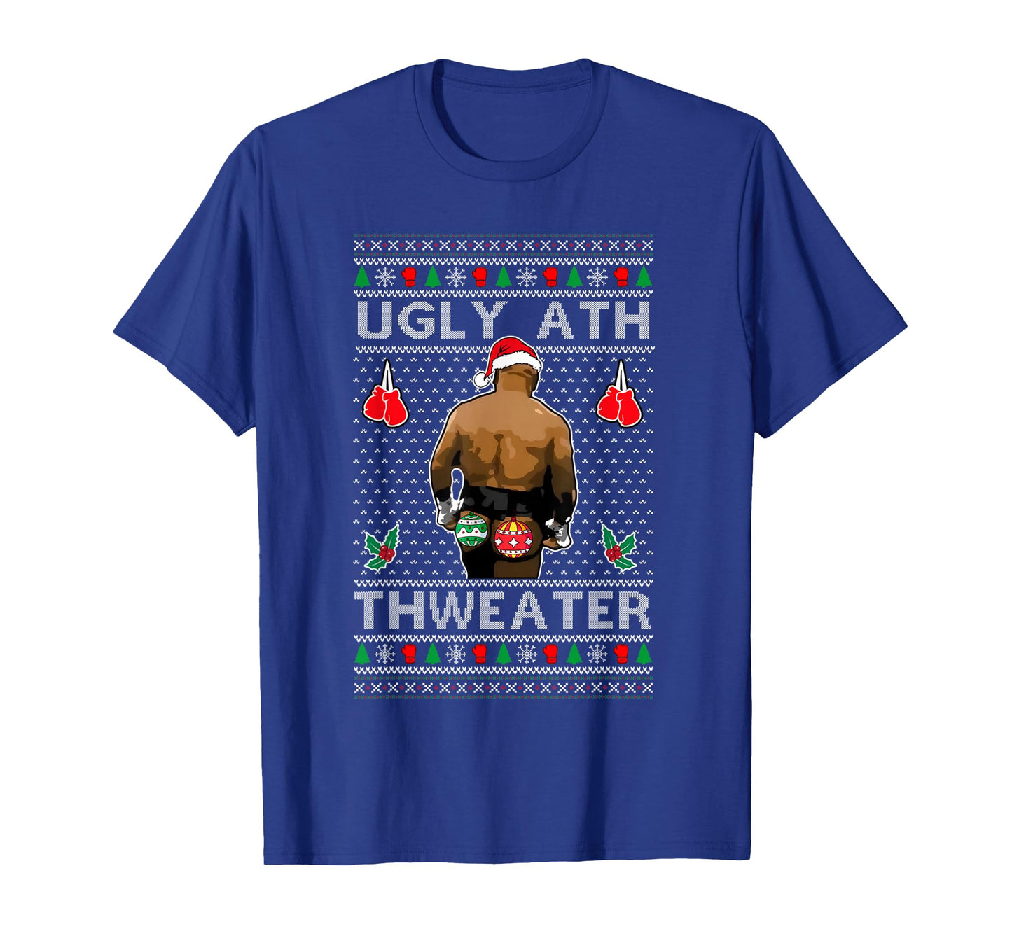 Funny Santa Boxing Ugly Ath Sweater Merry Christmas T-Shirt