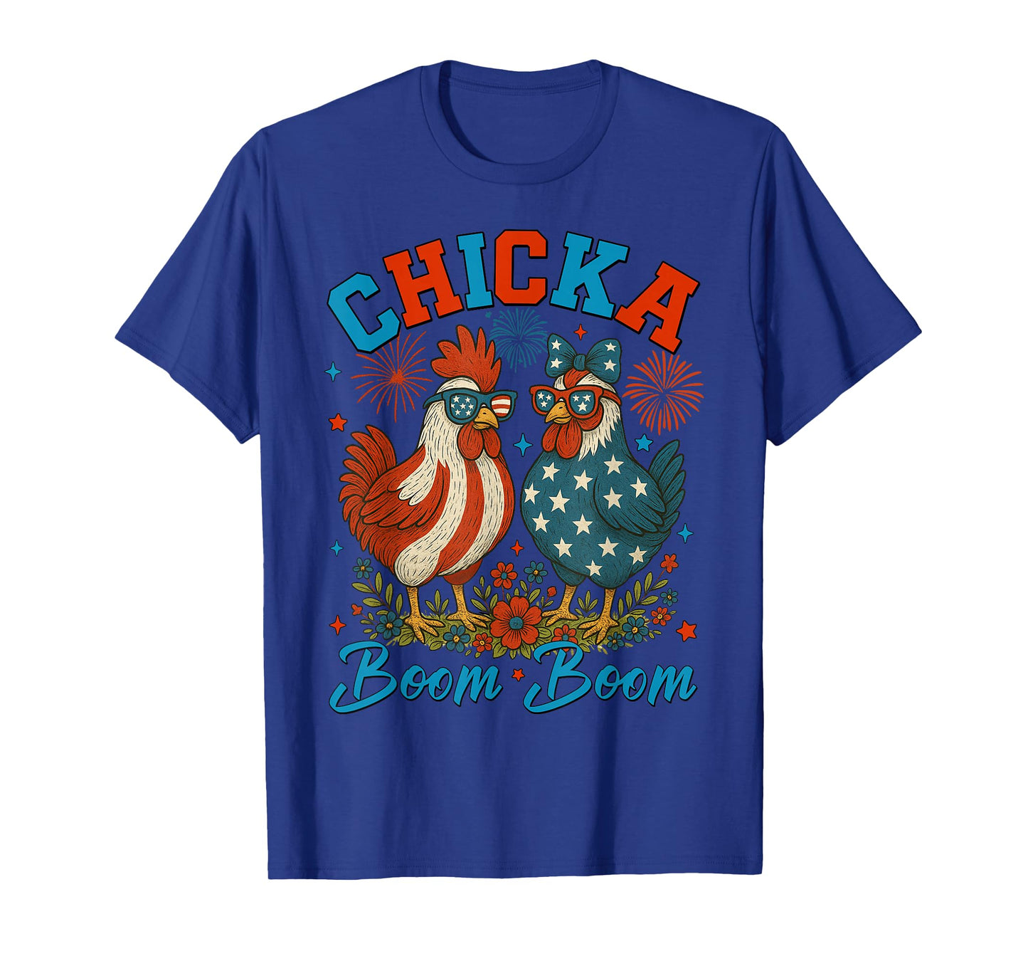 Chicka Boom Boom Funny Patriotic Chicken 4th of July USA Men T-Shirt