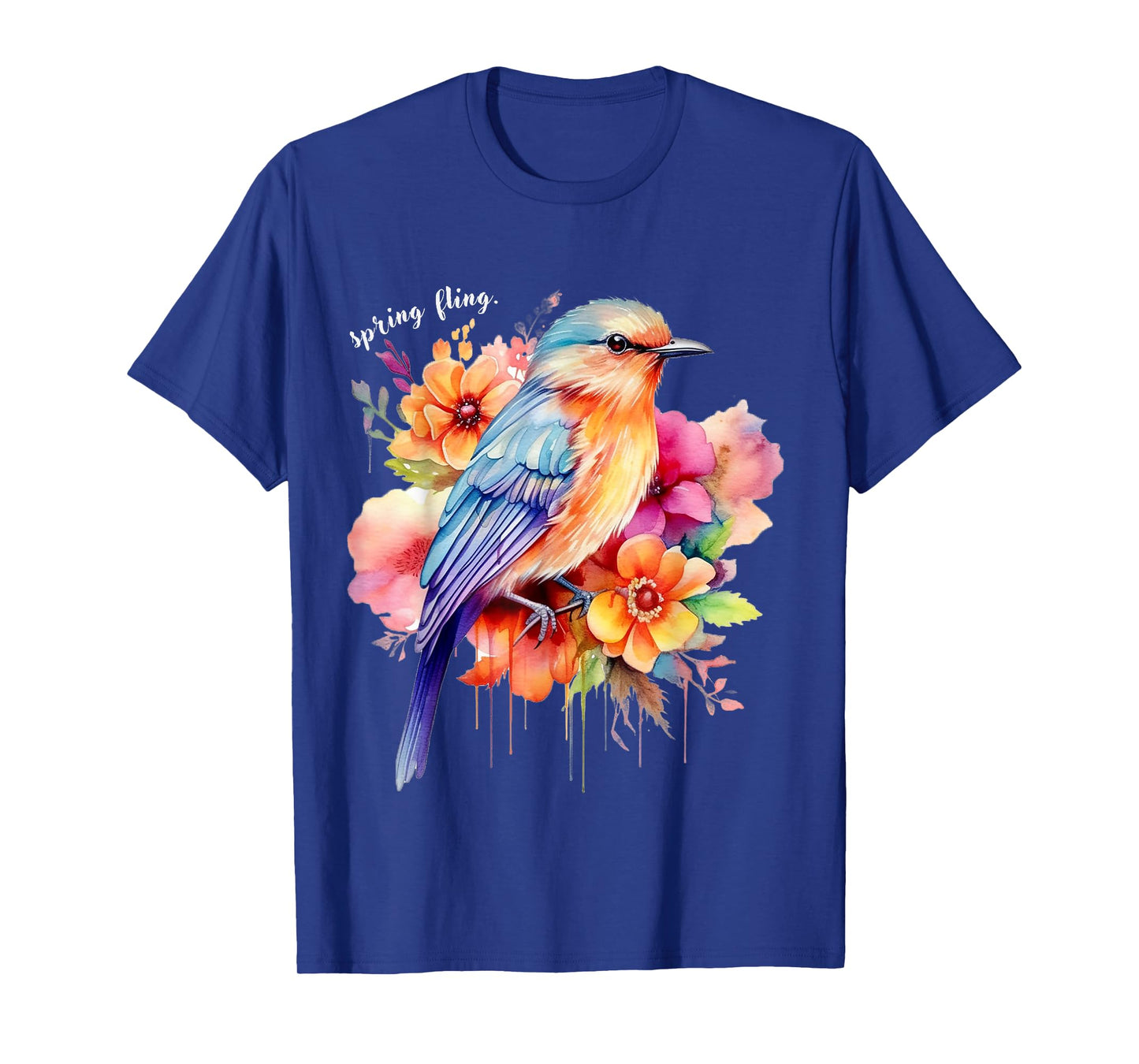 spring fling. Floral Bird Spring Flowers T-Shirt