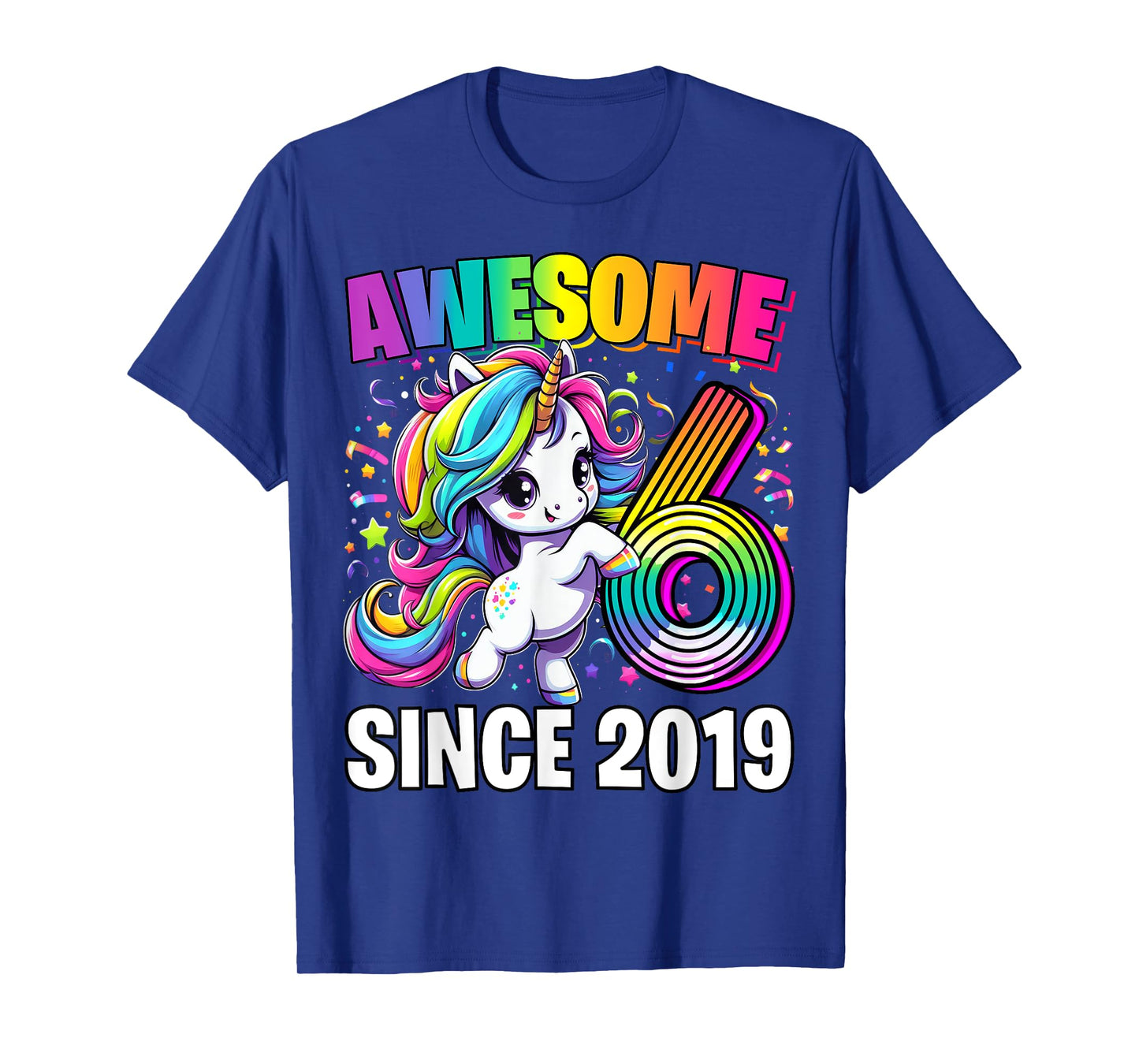 Unicorn 6th Birthday 6 Year Old Unicorn Party Girls Outfit T-Shirt