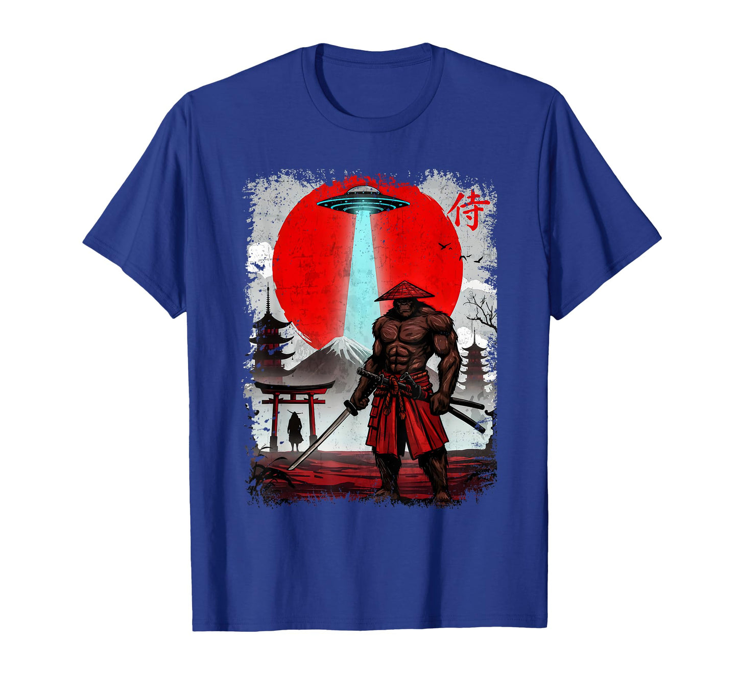 Samurai Bigfoot Japanese Vintage Graphic Ukiyo-e Art Funny T-Shirt
