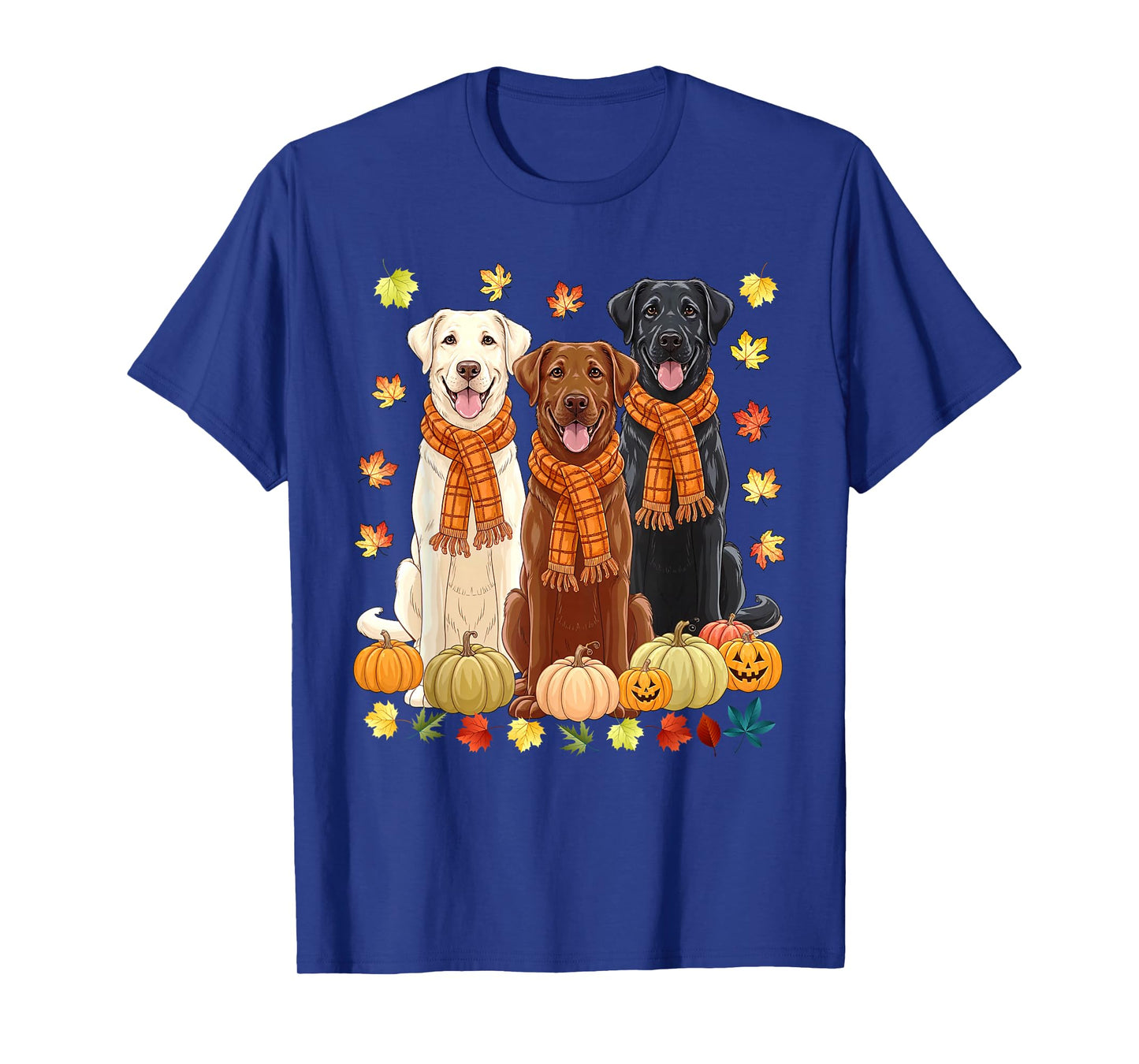 Fall Autumn Pumpkin Labrador Retriever Thanksgiving Dog Mom T-Shirt