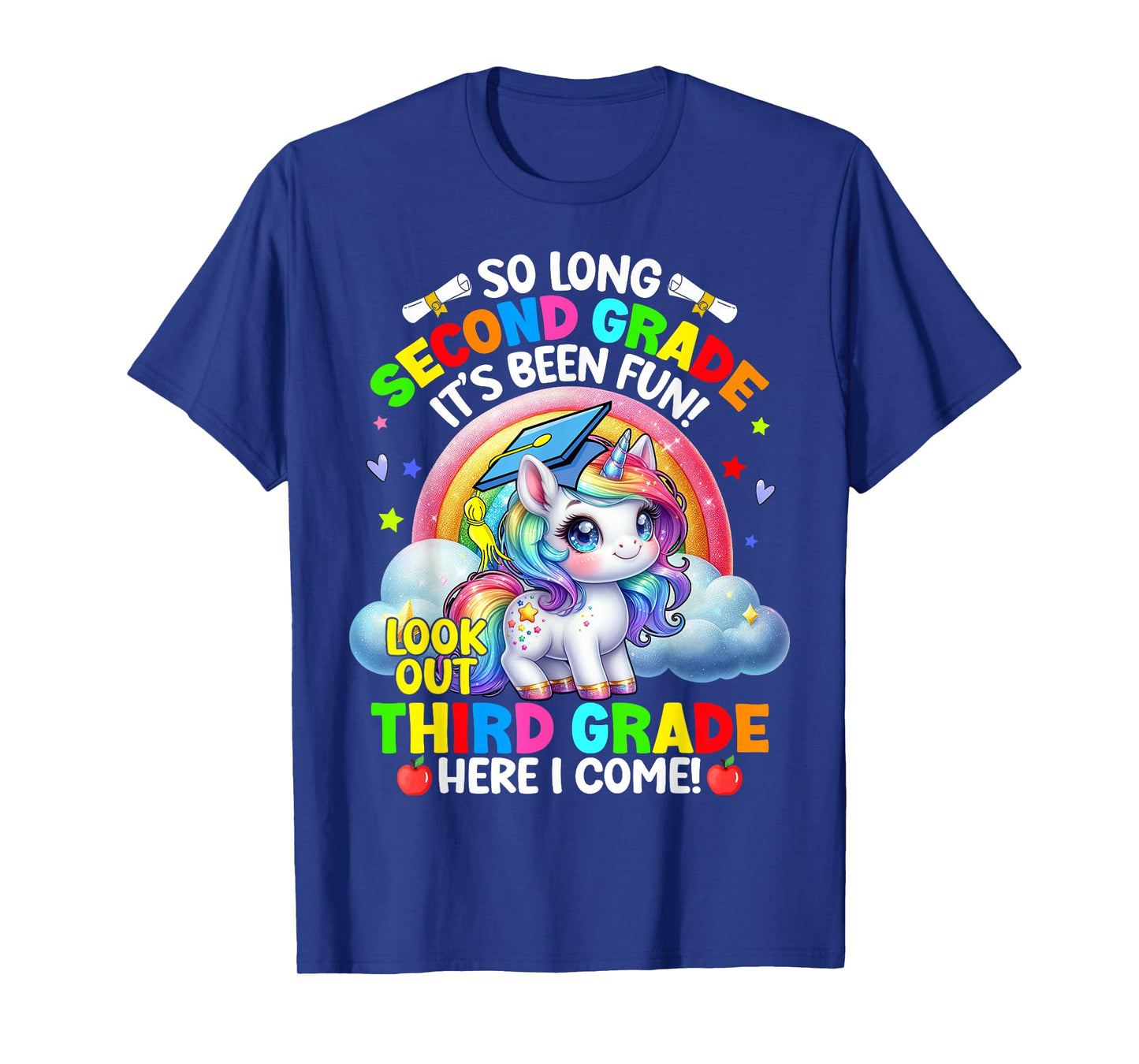 2nd Grade Graduation 2025 Unicorn Girl 3rd Grade Here I Come T-Shirt