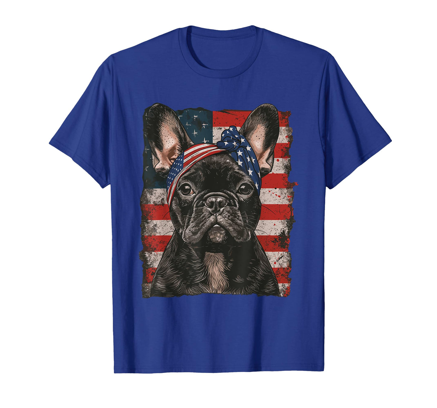 French Bulldog Patriotic 4th Of July USA American Flag Women Men T-Shirt