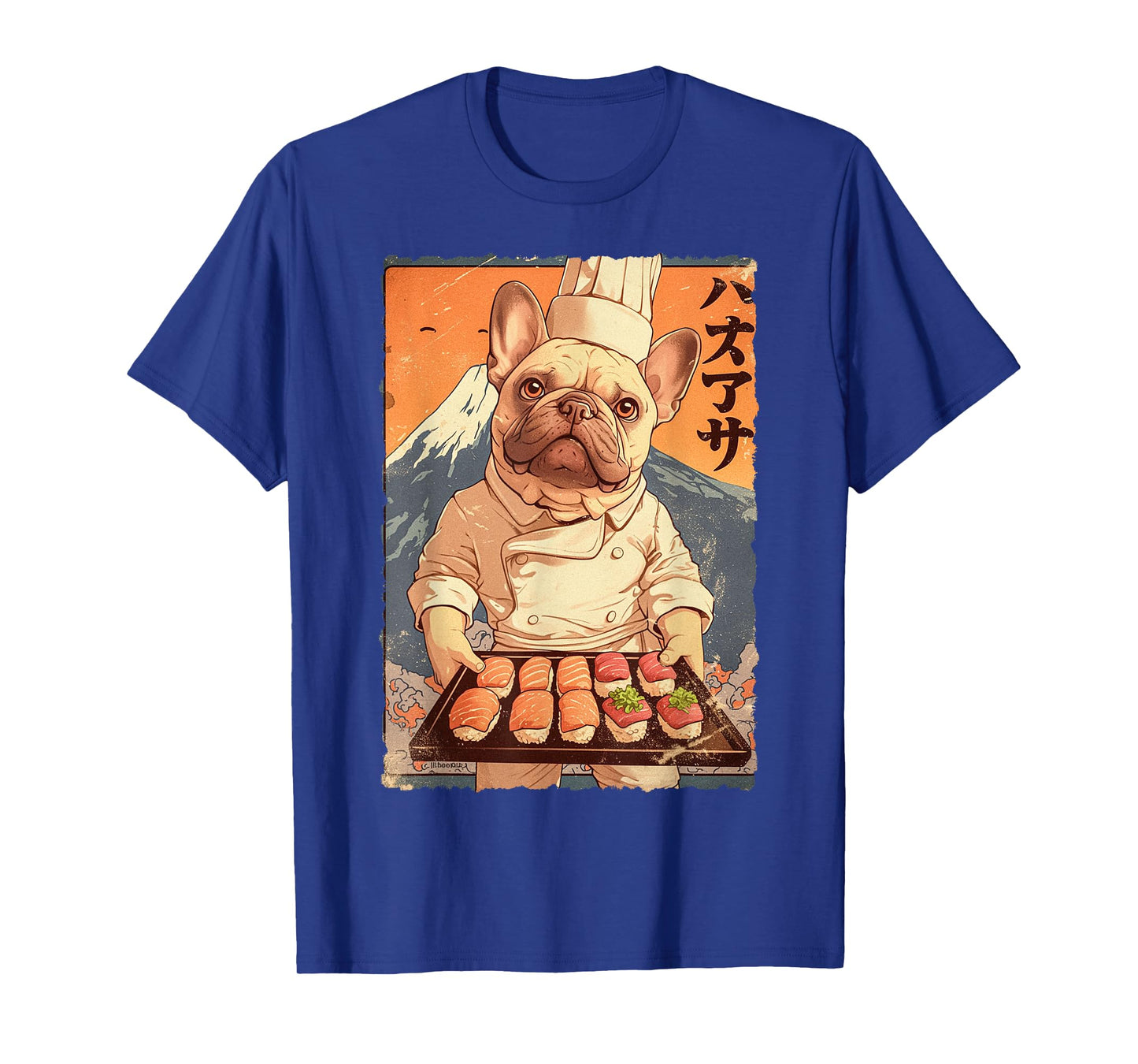 Cute Japanese Food Anime Art French Bulldog Sushi Chef Otaku T-Shirt for Men Women Kids