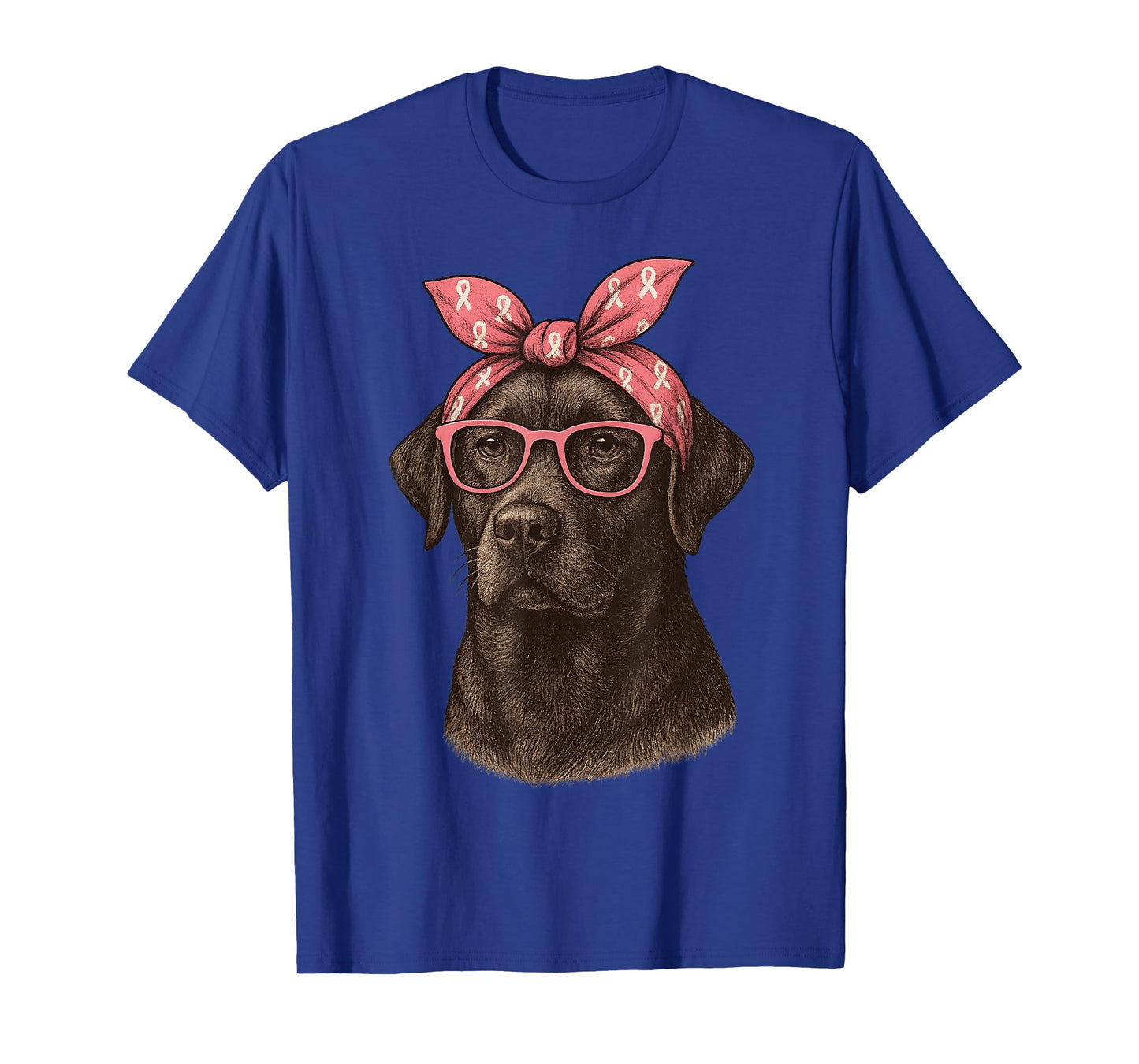 Labrador Retriever Breast Cancer Awareness Pink Ribbon T-Shirt