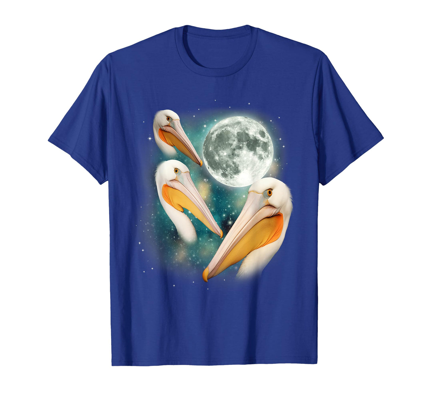 3 Pelican Moon | Three Pelicans 3 Moon Ocean Wildlife Bird T-Shirt