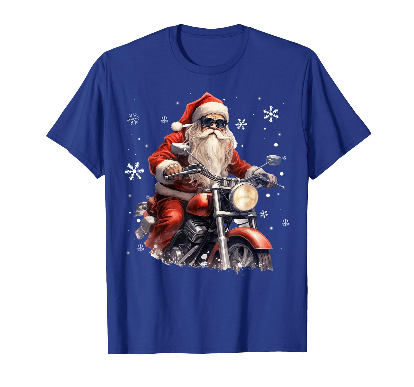 Santa Riding a Motorcycle Biker Motorcycle Lover Xmas Pajama T-Shirt