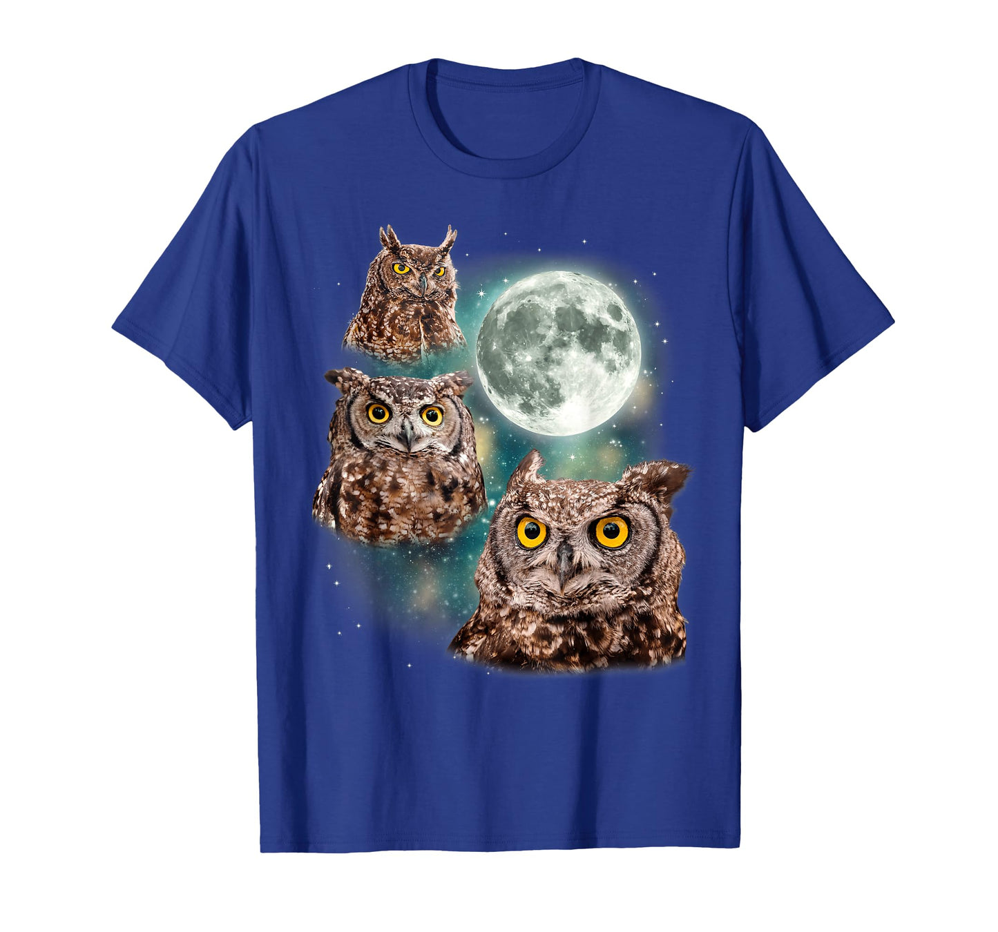 Three Owls Hoot At The Moon | Owl Lovers Night Bird Parody T-Shirt