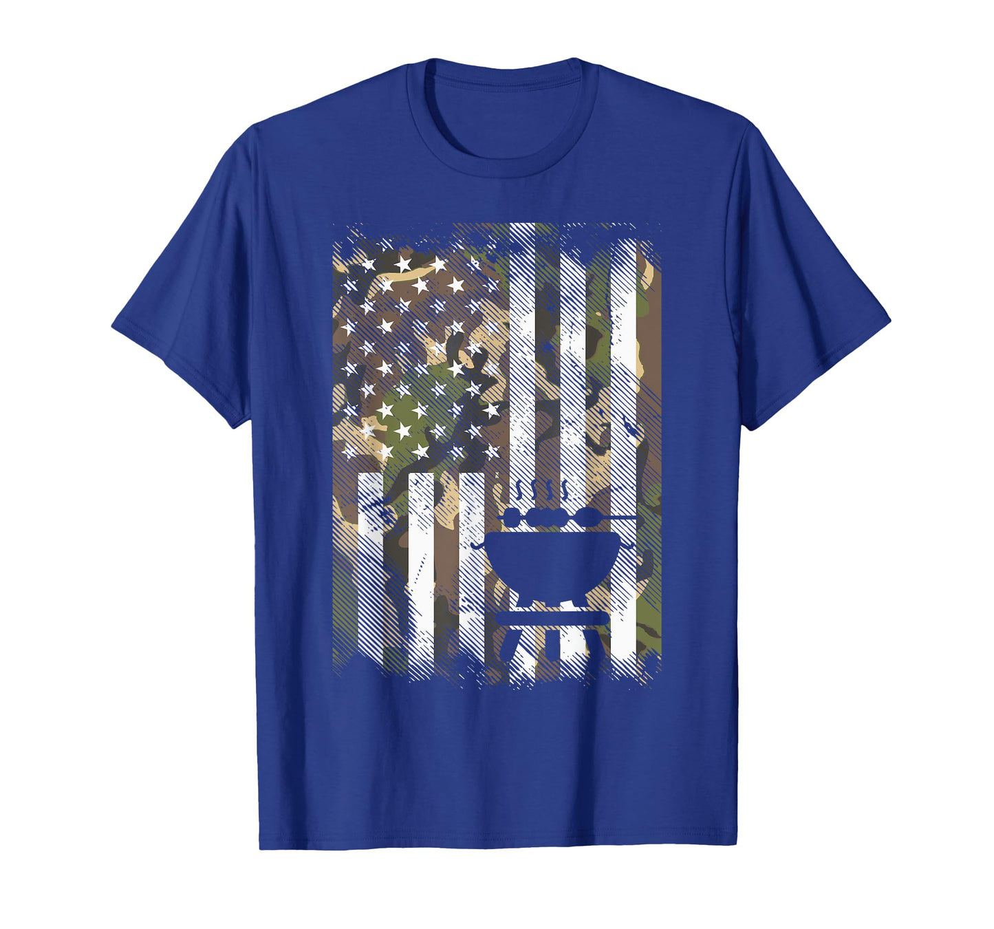 Bbq Grill America Flag Camo Barbecue 4th July Women Men Kids T-Shirt