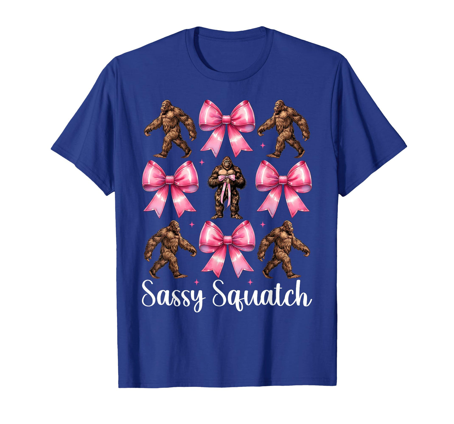 Sassy Squatch Funny Bigfoot Sasquatch Girl Mom Coquette Bow T-Shirt