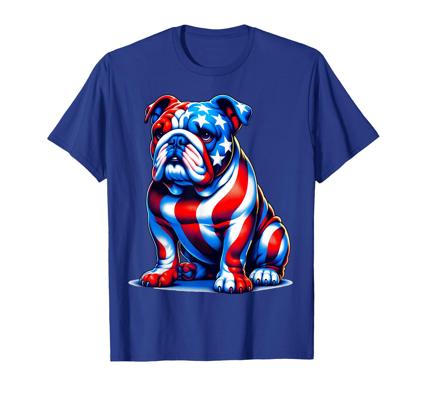 Cute English Bulldog USA Flag Women Dog Lover 4th Of July T-Shirt
