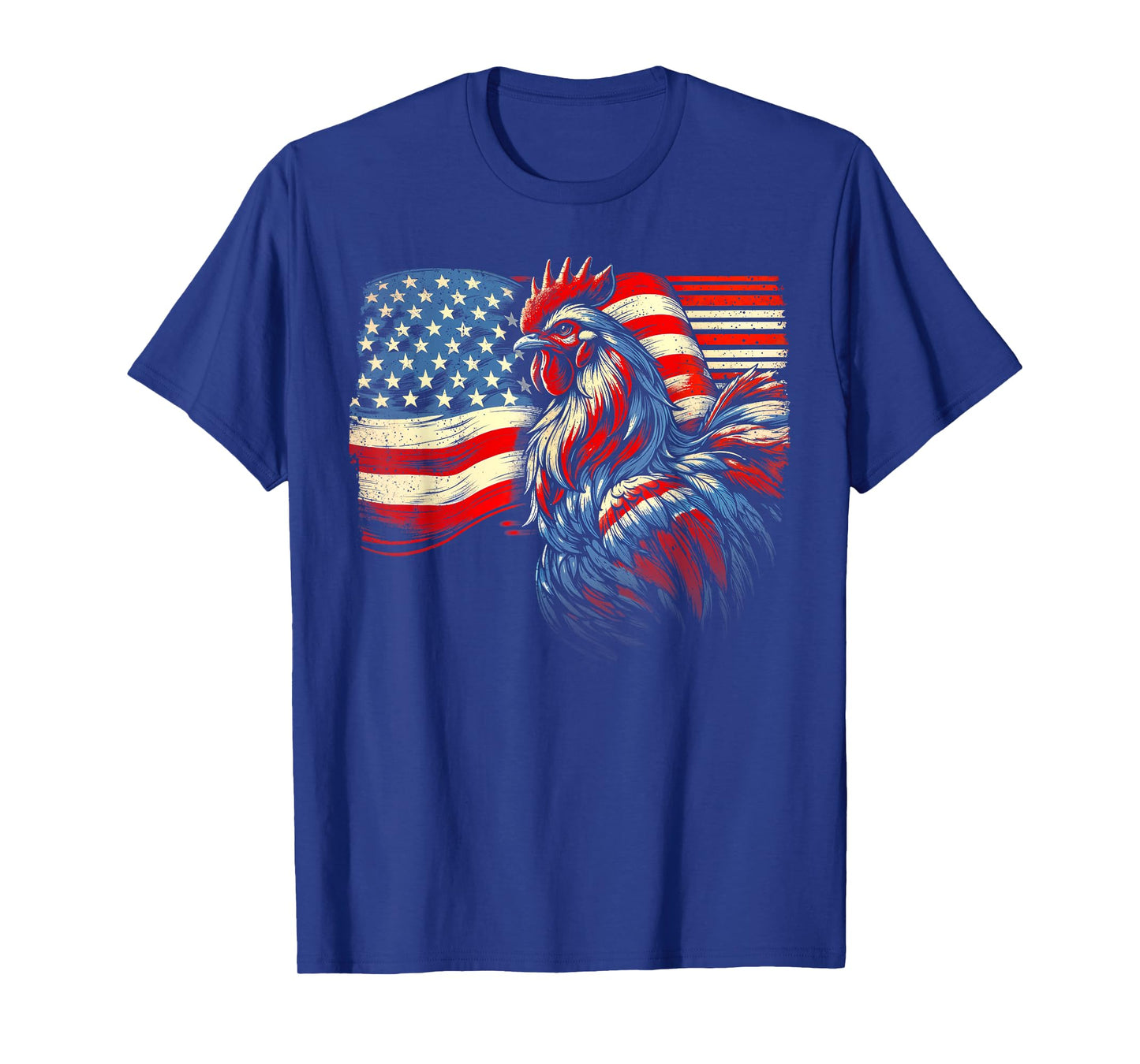 Chicken 4th Of July Flag American Patriot USA Farm Chicken Women Kids Men T-Shirt