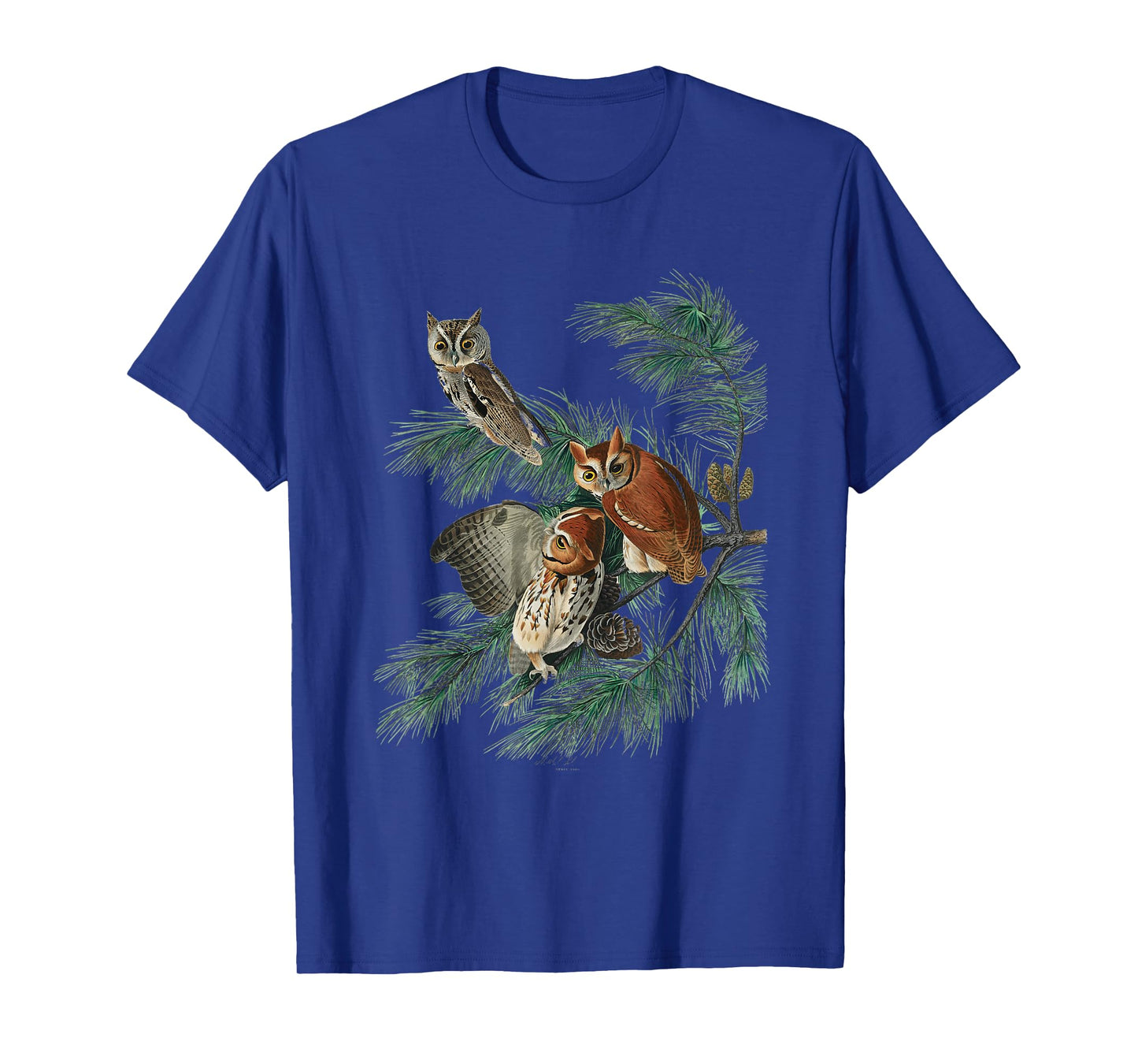 Vintage Little Screech Owl Bird Illustration For Men & Women T-Shirt
