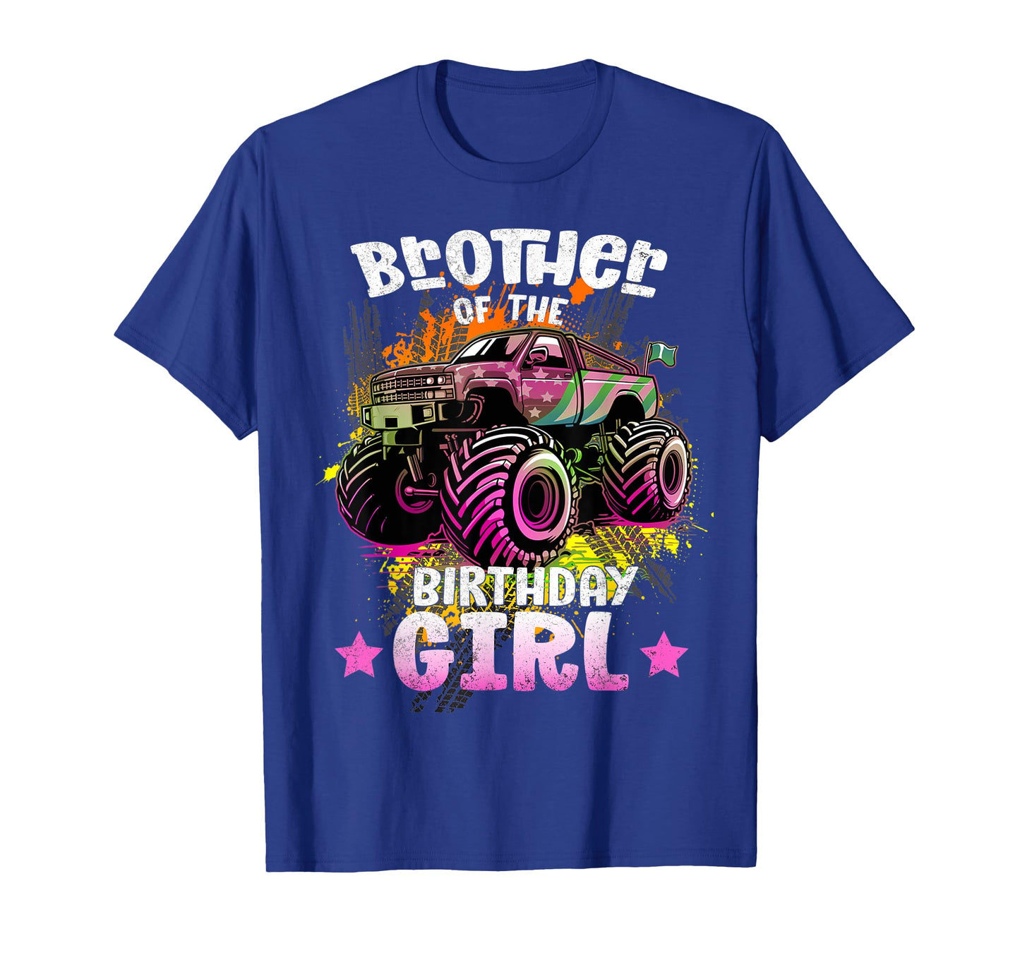 Brother Of Birthday Girl | Birthday Of A Girl Monster Trucks T-Shirt
