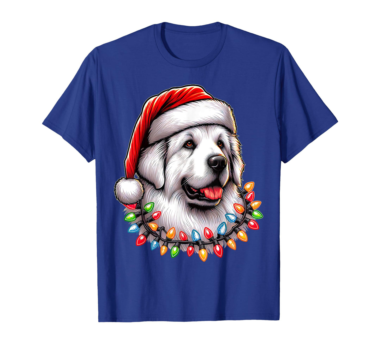 Great Pyrenees Dog Christmas Hat Xmas T-Shirt