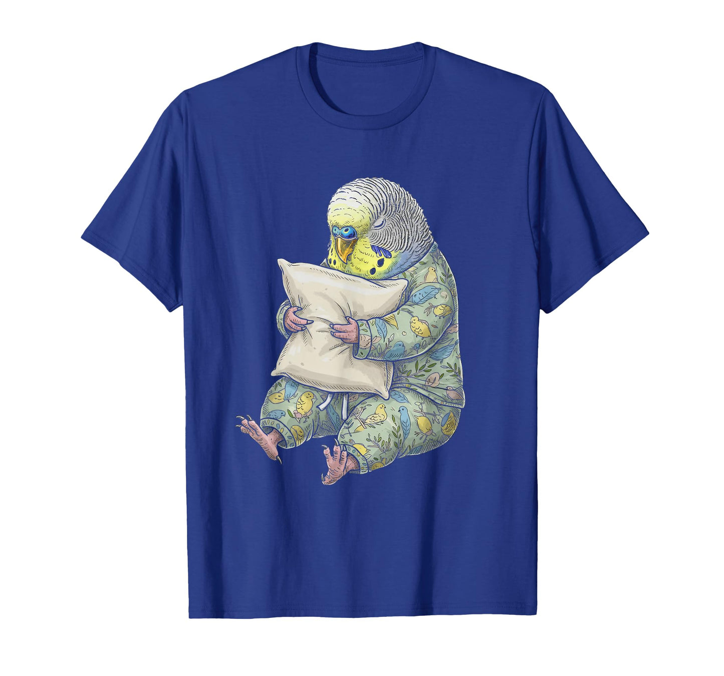 Funny Sleepy Budgerigar Budgie Bird Pajama Women Men Kids T-Shirt