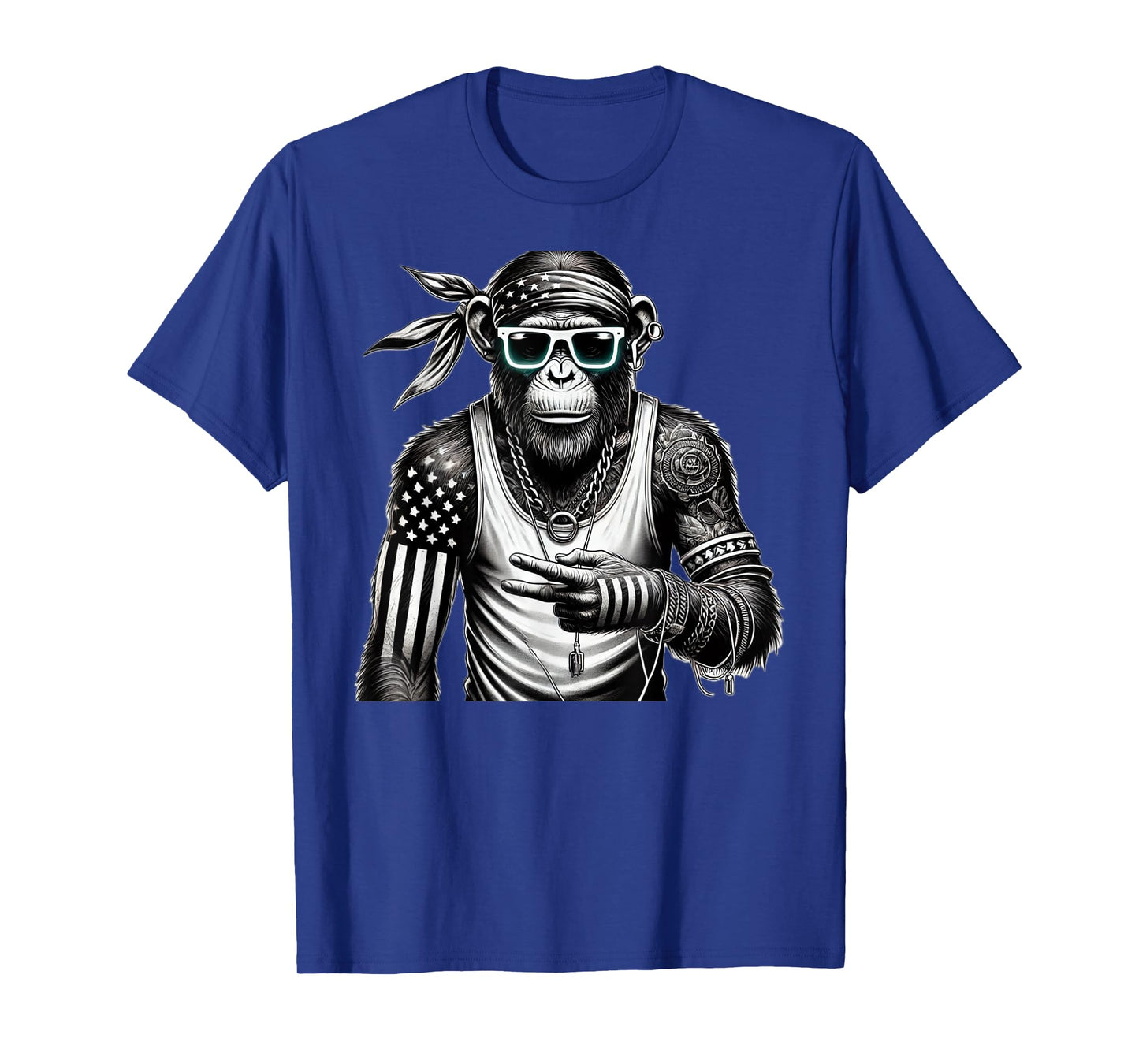 Funny Monkey with sunglasses cool street skateboard T-Shirt