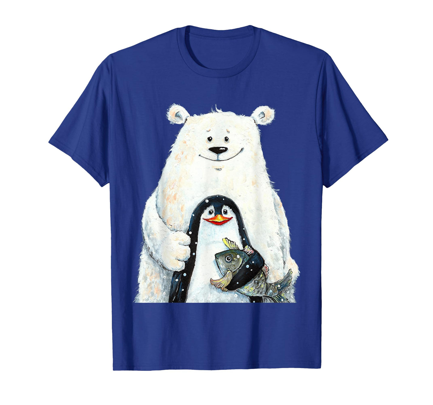 cute Polar bear and penguin bird fish lovers animal friends T-Shirt