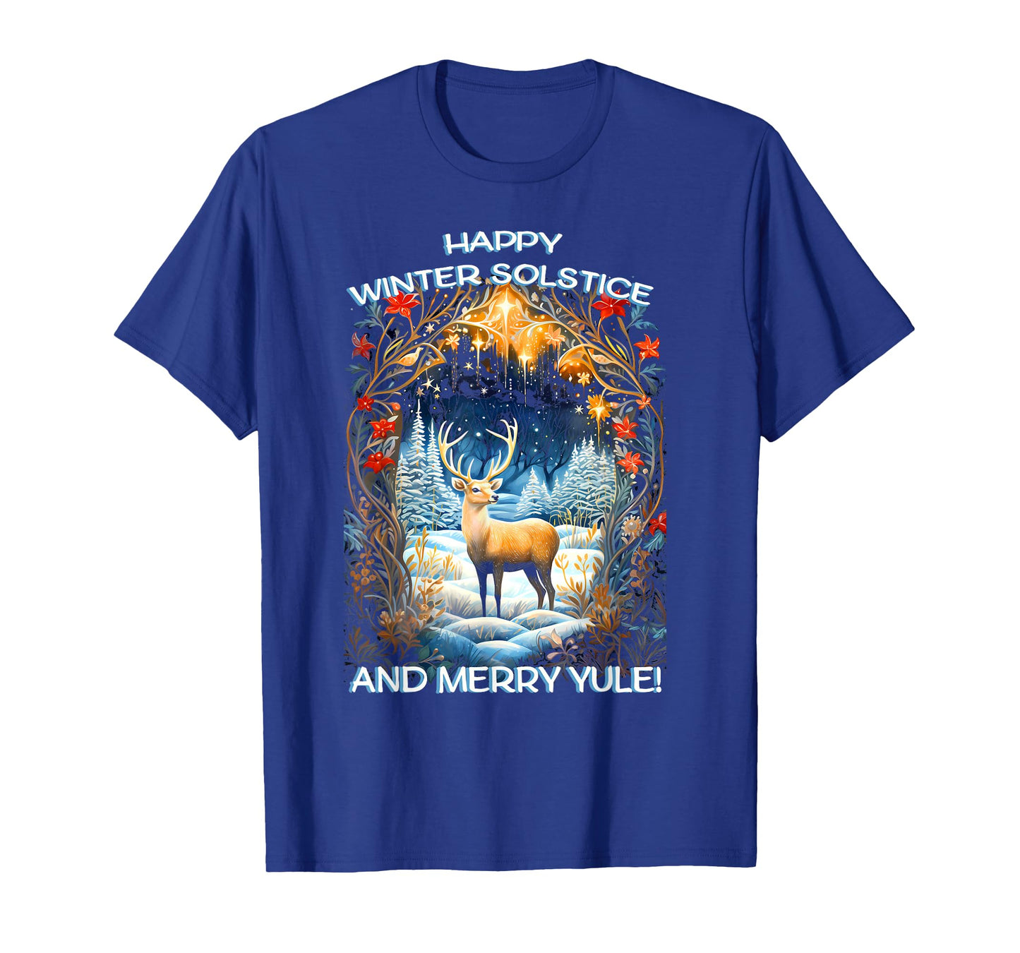 Merry Solstice Happy Yule Christmas Bird Nordic Xmas Graphic T-Shirt
