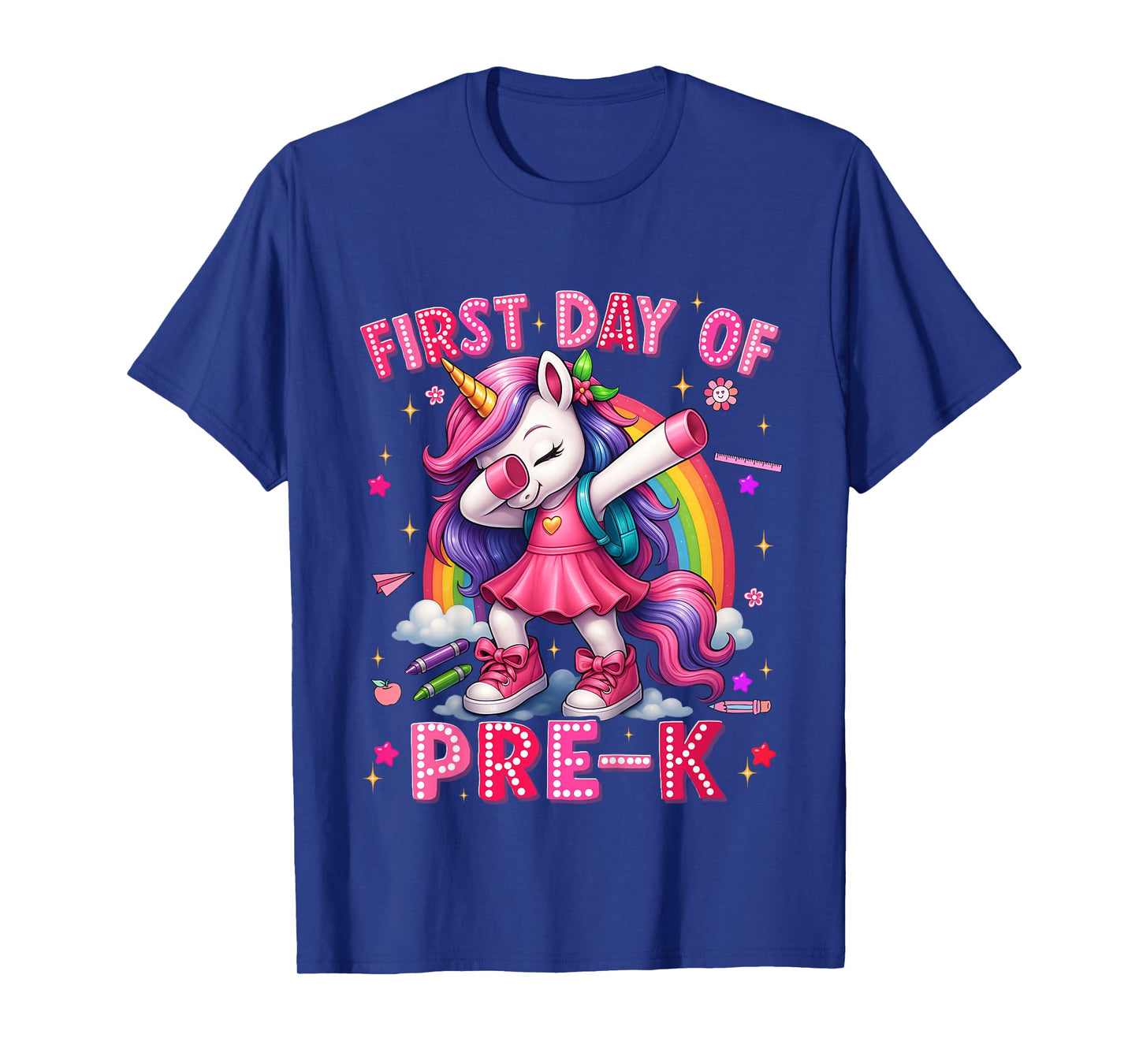 First Day Of Prek Pre K Unicorn Back To School Girls Outfits T-Shirt