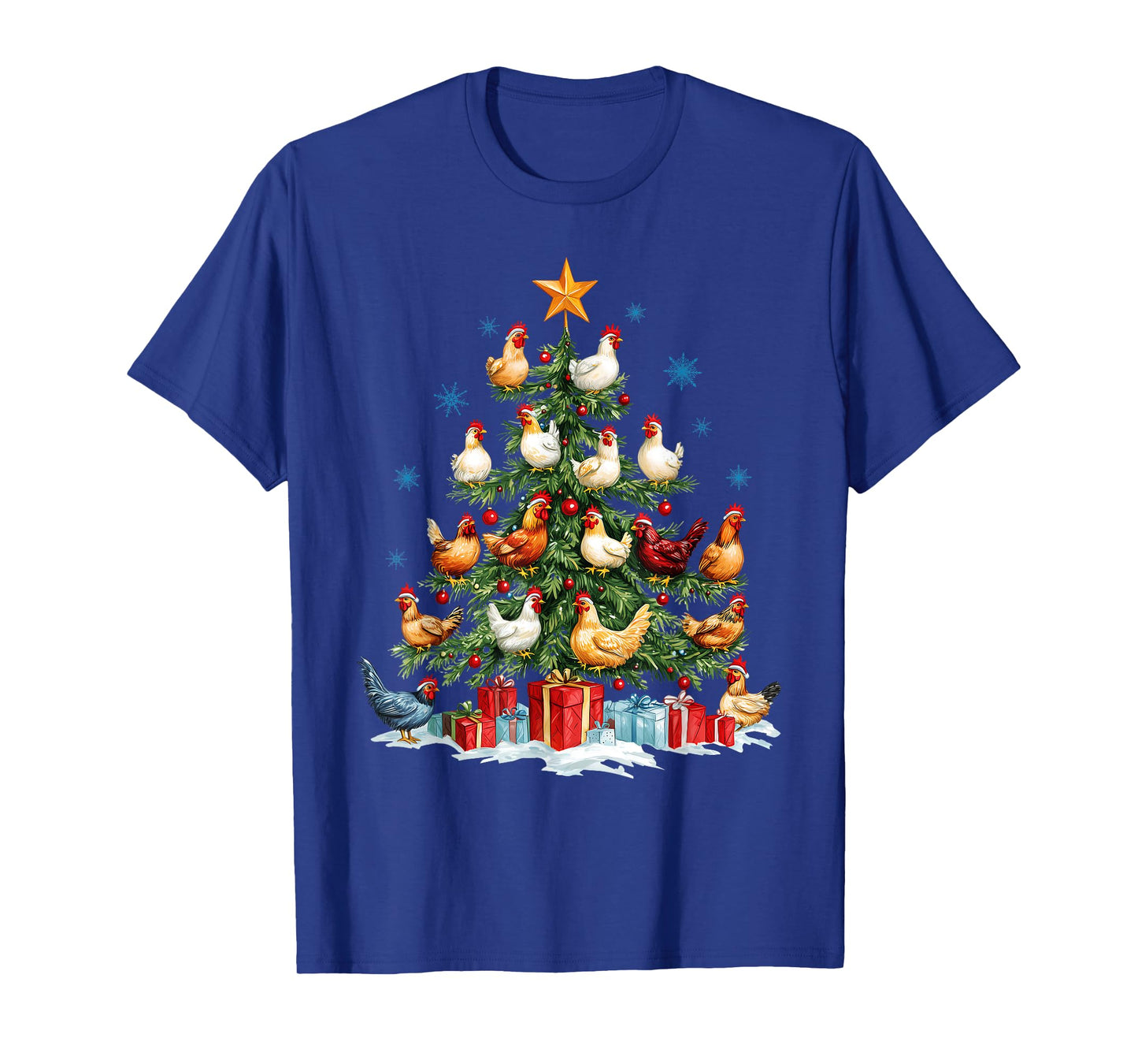 Clucking Chickens Festive Fowl Christmas Tree Ornaments T-Shirt